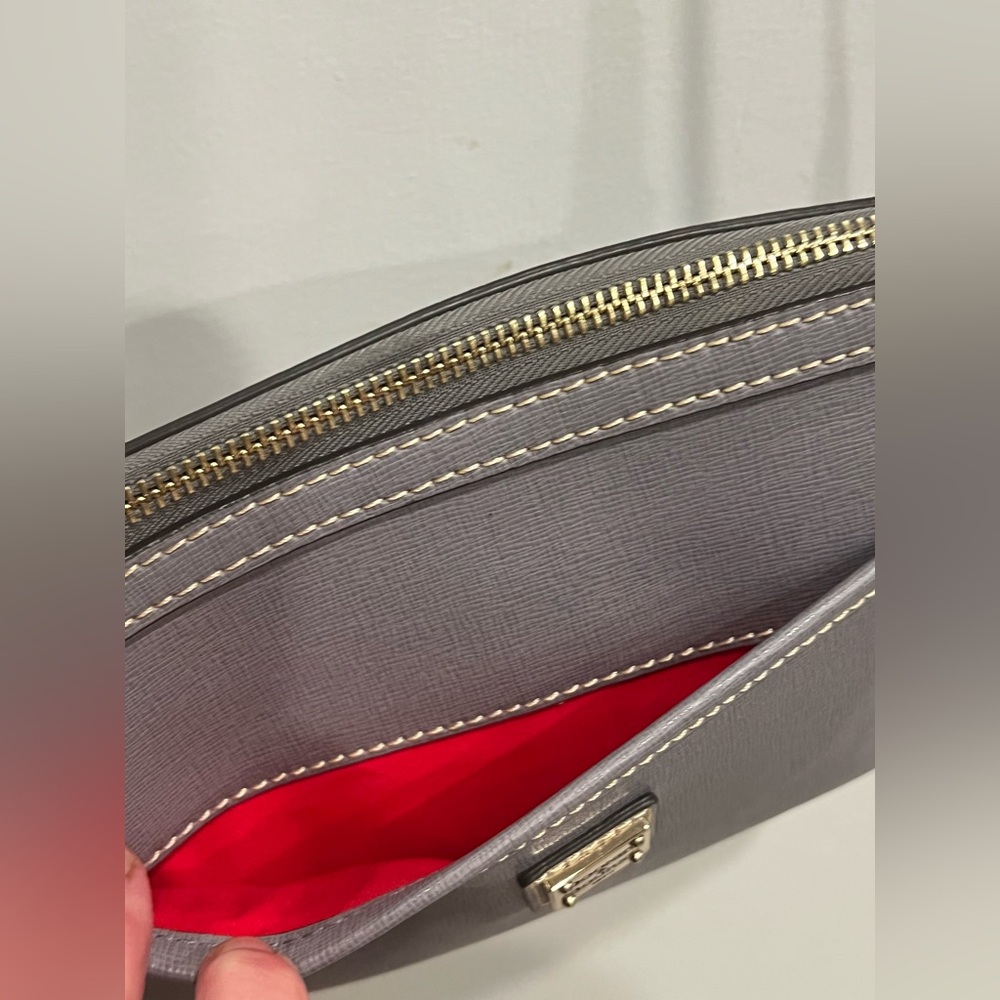 Dooney & Bourke Women's Saffiano East/West Pocket Crossbody Gray - Picture 5 of 12